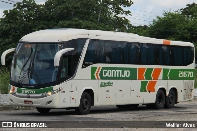 Empresa Gontijo de Transportes 21670 na cidade de Aracaju, Sergipe, Brasil, por Weiller Alves. ID da foto: 11037320.