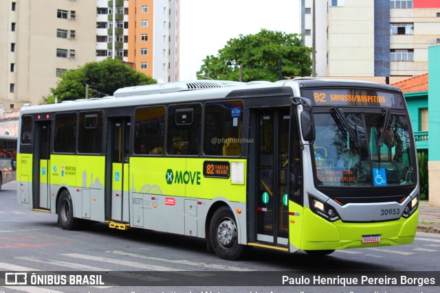 SM Transportes 20953 na cidade de Belo Horizonte, Minas Gerais, Brasil, por Paulo Henrique Pereira Borges. ID da foto: 11036296.