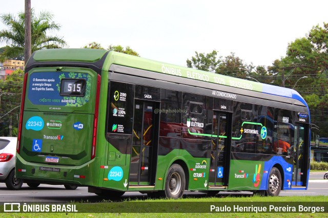 Nova Transporte 22343 na cidade de Vitória, Espírito Santo, Brasil, por Paulo Henrique Pereira Borges. Número da foto: #11040201.