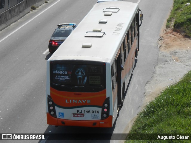 Linave Transportes RJ 146.014 na cidade de Nova Iguaçu, Rio de Janeiro, Brasil, por Augusto César. Número da foto: #11038372.