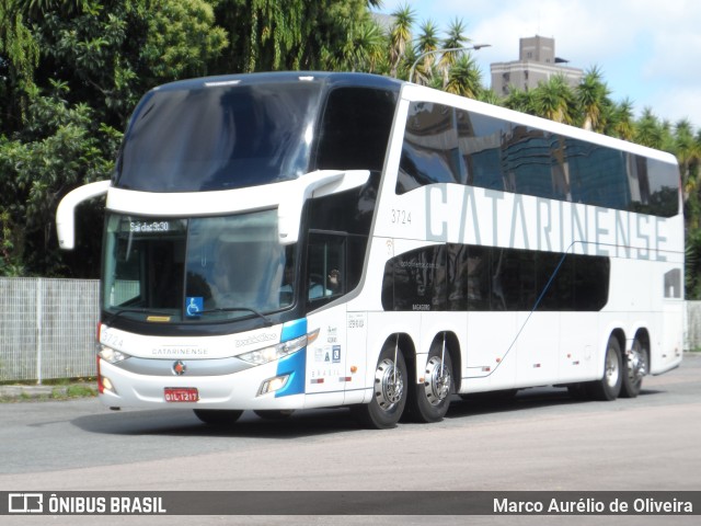 Auto Viação Catarinense 3724 na cidade de Curitiba, Paraná, Brasil, por Marco Aurélio de Oliveira. ID da foto: 11040965.