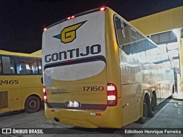 Empresa Gontijo de Transportes 17160 na cidade de Perdões, Minas Gerais, Brasil, por Edinilson Henrique Ferreira. ID da foto: 11039572.