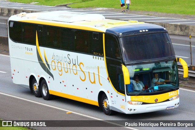Águia Sul Turismo 3453 na cidade de Resende, Rio de Janeiro, Brasil, por Paulo Henrique Pereira Borges. Número da foto: #11046025.