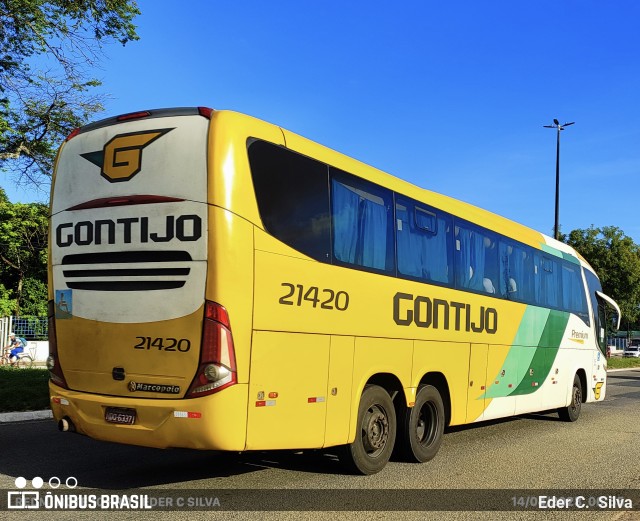 Empresa Gontijo de Transportes 21420 na cidade de Aracaju, Sergipe, Brasil, por Eder C.  Silva. Número da foto: #11044893.