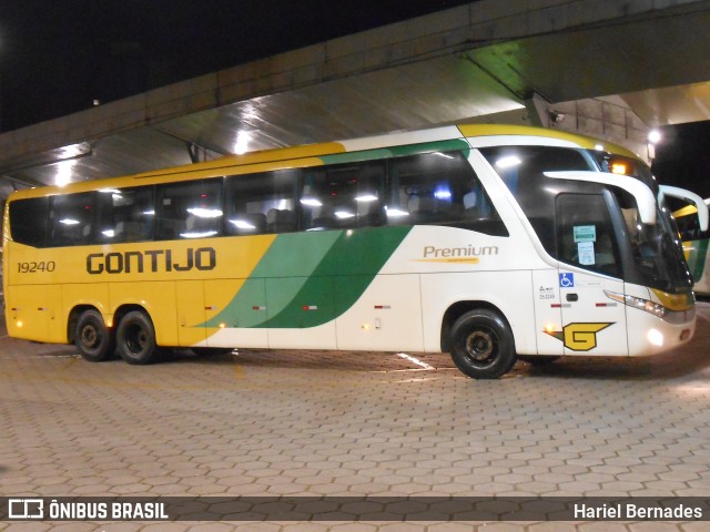 Empresa Gontijo de Transportes 19240 na cidade de Belo Horizonte, Minas Gerais, Brasil, por Hariel Bernades. ID da foto: 11044842.