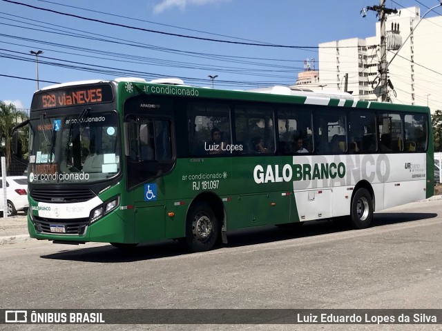 Viação Galo Branco RJ 181.097 na cidade de Niterói, Rio de Janeiro, Brasil, por Luiz Eduardo Lopes da Silva. ID da foto: 11045636.