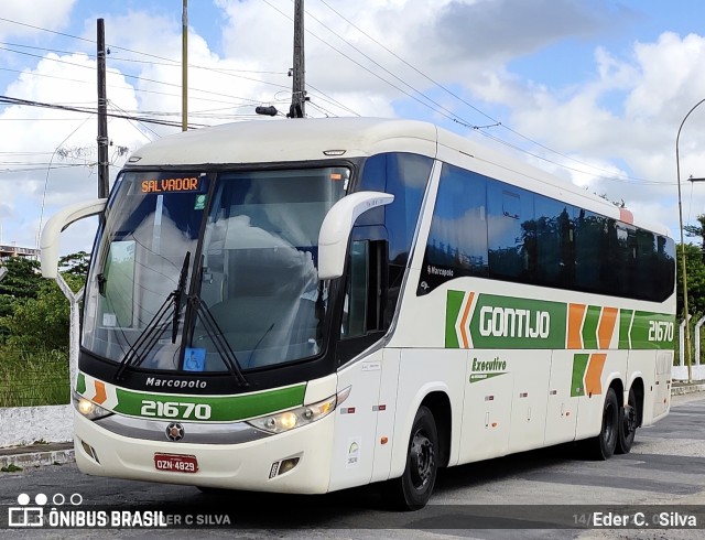 Empresa Gontijo de Transportes 21670 na cidade de Aracaju, Sergipe, Brasil, por Eder C.  Silva. ID da foto: 11044798.