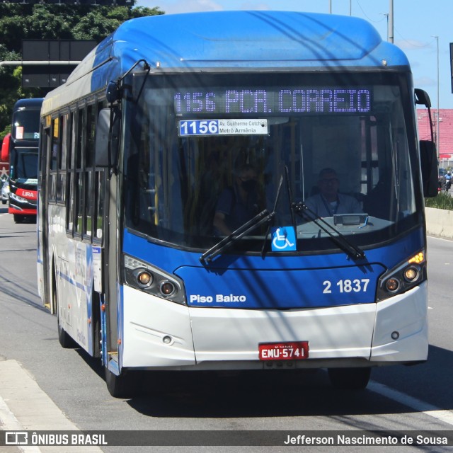 Sambaíba Transportes Urbanos 2 1837 na cidade de São Paulo, São Paulo, Brasil, por Jefferson Nascimento de Sousa. ID da foto: 11045145.