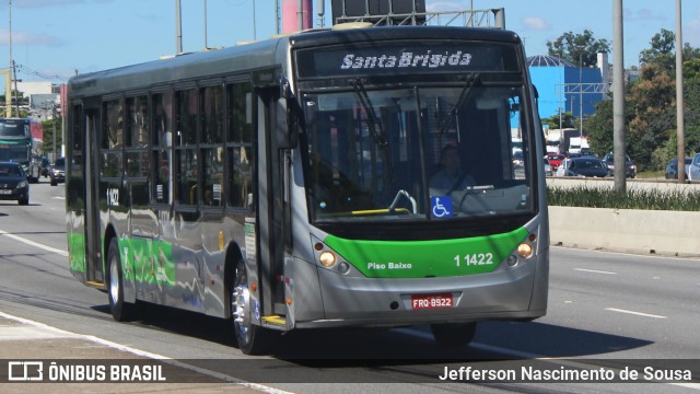 Viação Santa Brígida 1 1422 na cidade de São Paulo, São Paulo, Brasil, por Jefferson Nascimento de Sousa. ID da foto: 11045142.