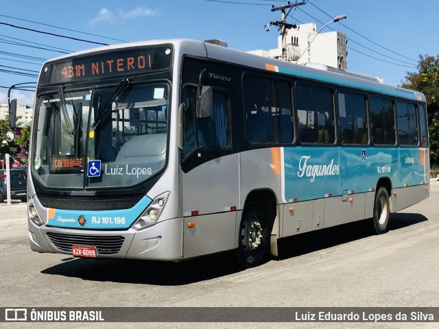 Auto Ônibus Fagundes RJ 101.198 na cidade de Niterói, Rio de Janeiro, Brasil, por Luiz Eduardo Lopes da Silva. Número da foto: #11045647.