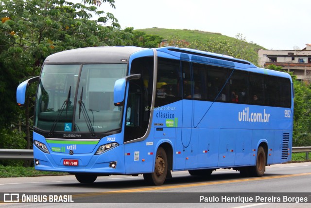 UTIL - União Transporte Interestadual de Luxo 9922 na cidade de Barra do Piraí, Rio de Janeiro, Brasil, por Paulo Henrique Pereira Borges. ID da foto: 11048203.