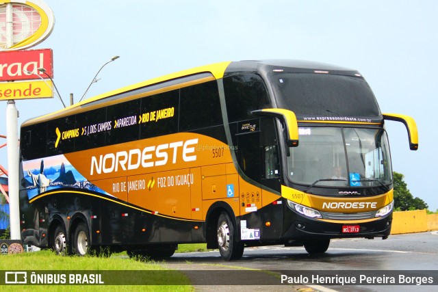 Expresso Nordeste 5507 na cidade de Resende, Rio de Janeiro, Brasil, por Paulo Henrique Pereira Borges. ID da foto: 11048220.