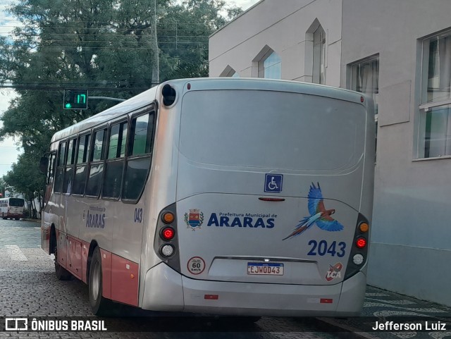 TCA - Transporte Coletivo de Araras 2043 na cidade de Araras, São Paulo, Brasil, por Jefferson Luiz. Número da foto: #11046923.
