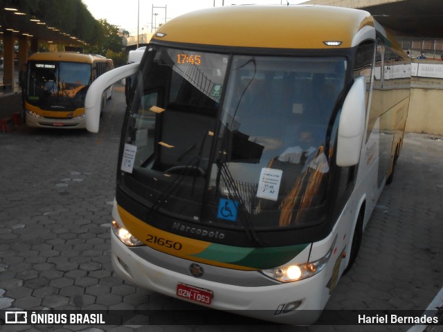 Empresa Gontijo de Transportes 21650 na cidade de Belo Horizonte, Minas Gerais, Brasil, por Hariel Bernades. ID da foto: 11049461.