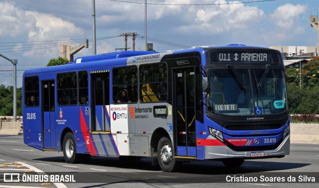 Guarulhos Transportes 33.615 na cidade de São Paulo, São Paulo, Brasil, por Cristiano Soares da Silva. ID da foto: 11005551.