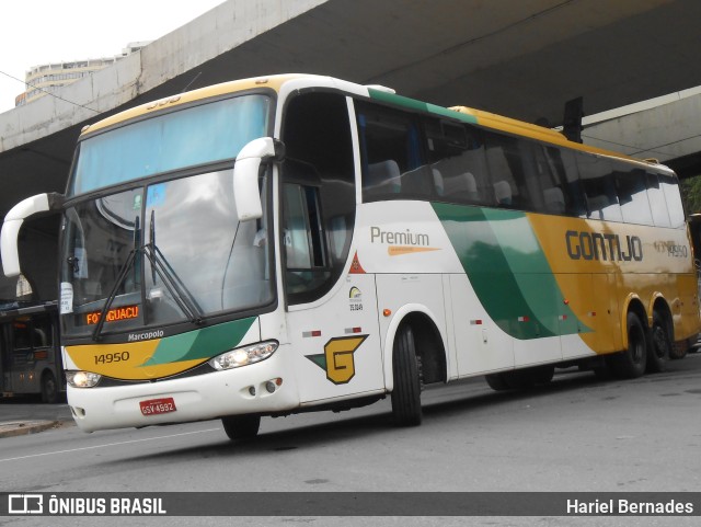 Empresa Gontijo de Transportes 14950 na cidade de Belo Horizonte, Minas Gerais, Brasil, por Hariel Bernades. Número da foto: #11005000.