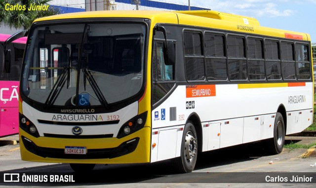 Viação Araguarina 3192 na cidade de Goiânia, Goiás, Brasil, por Carlos Júnior. ID da foto: 11053560.