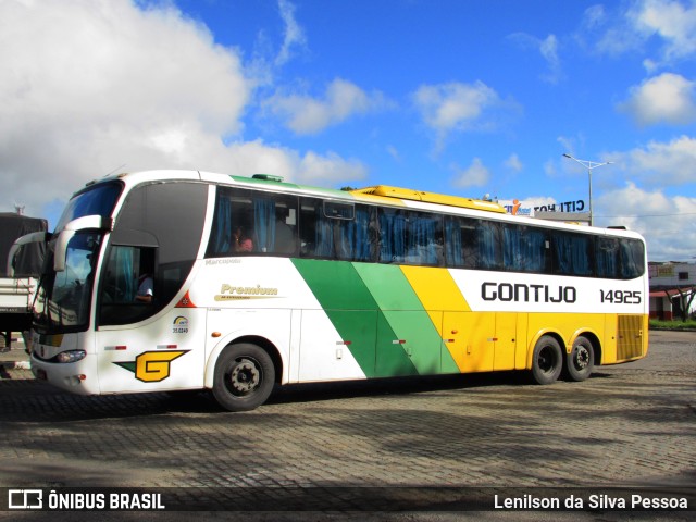 Empresa Gontijo de Transportes 14925 na cidade de Caruaru, Pernambuco, Brasil, por Lenilson da Silva Pessoa. ID da foto: 11052964.