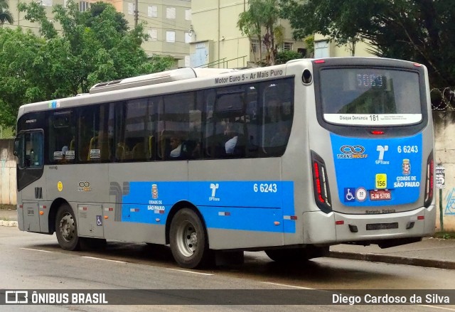 Transwolff Transportes e Turismo 6 6243 na cidade de São Paulo, São Paulo, Brasil, por Diego Cardoso da Silva. ID da foto: 11053719.