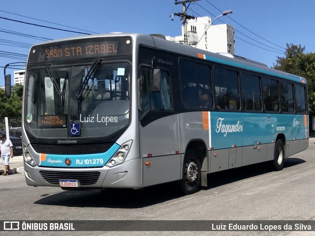 Auto Ônibus Fagundes RJ 101.279 na cidade de Niterói, Rio de Janeiro, Brasil, por Luiz Eduardo Lopes da Silva. Número da foto: #11052445.