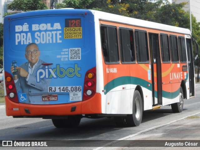 Linave Transportes RJ 146.086 na cidade de Nova Iguaçu, Rio de Janeiro, Brasil, por Augusto César. ID da foto: 11051275.