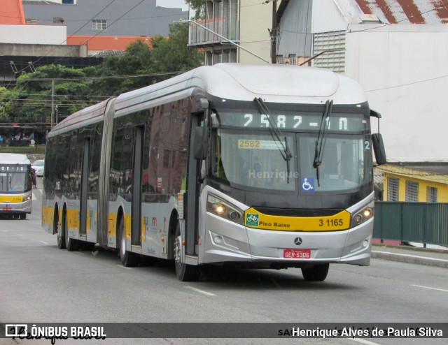 Viação Metrópole Paulista - Zona Leste 3 1165 na cidade de São Paulo, São Paulo, Brasil, por Henrique Alves de Paula Silva. ID da foto: 11053225.