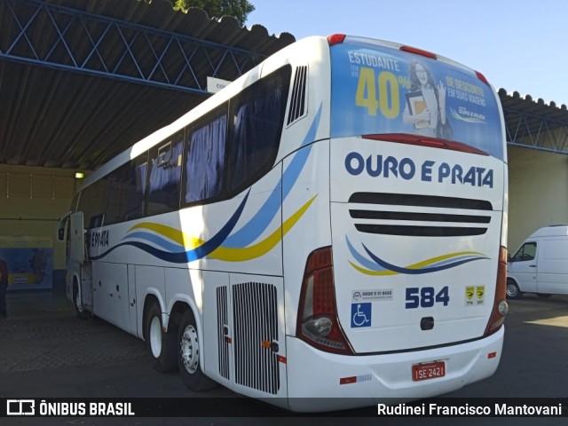 Viação Ouro e Prata 584 na cidade de Santa Rosa, Rio Grande do Sul, Brasil, por Rudinei Francisco Mantovani. ID da foto: 11053217.