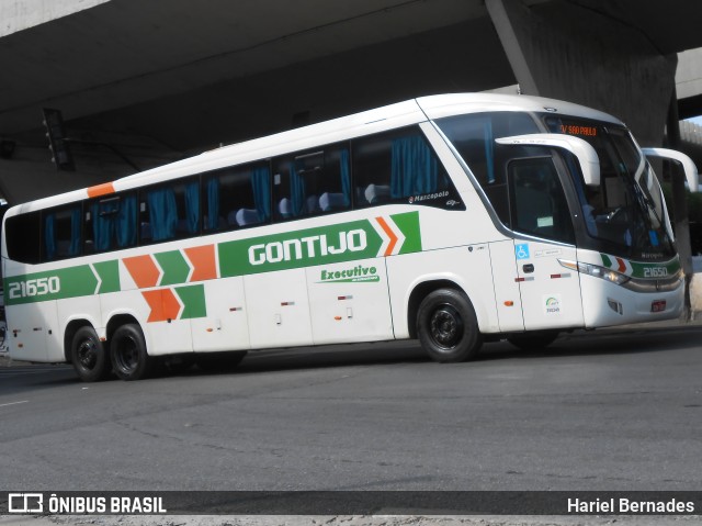 Empresa Gontijo de Transportes 21650 na cidade de Belo Horizonte, Minas Gerais, Brasil, por Hariel Bernades. ID da foto: 11053817.