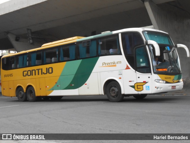 Empresa Gontijo de Transportes 14445 na cidade de Belo Horizonte, Minas Gerais, Brasil, por Hariel Bernades. ID da foto: 11053778.