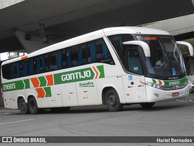 Empresa Gontijo de Transportes 21665 na cidade de Belo Horizonte, Minas Gerais, Brasil, por Hariel Bernades. ID da foto: 11053972.