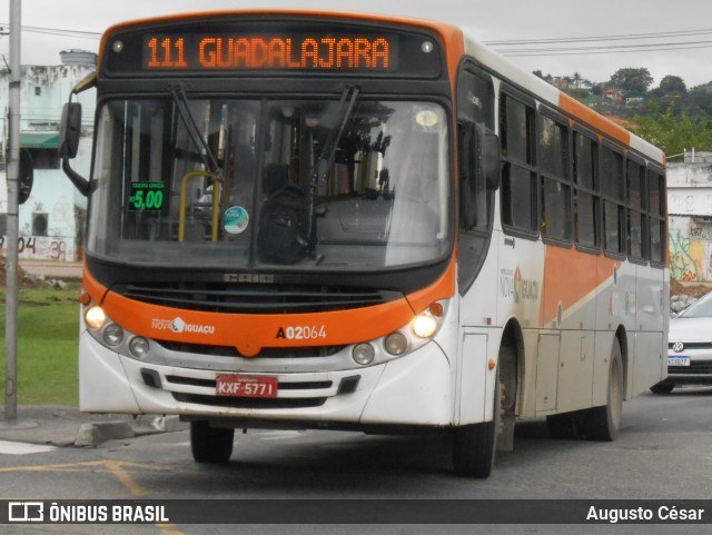 Viação Mirante A02064 na cidade de Nova Iguaçu, Rio de Janeiro, Brasil, por Augusto César. Número da foto: #11053870.