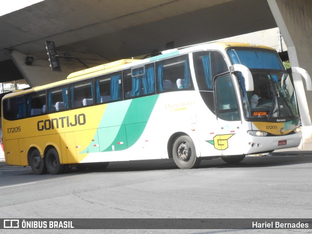 Empresa Gontijo de Transportes 17205 na cidade de Belo Horizonte, Minas Gerais, Brasil, por Hariel Bernades. ID da foto: 11054735.