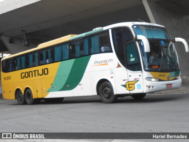 Empresa Gontijo de Transportes 14355 na cidade de Belo Horizonte, Minas Gerais, Brasil, por Hariel Bernades. ID da foto: 11054755.