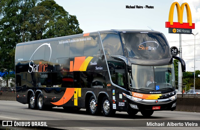 Starline Turismo 2201 na cidade de Guarulhos, São Paulo, Brasil, por Michael  Alberto Vieira. Número da foto: #11057637.