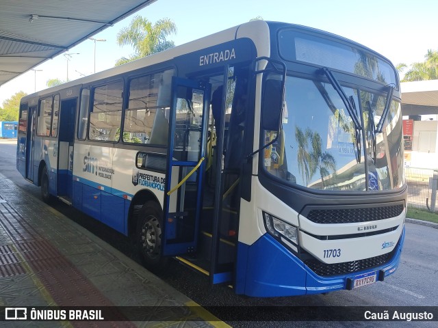 Canasvieiras Transportes 11703 na cidade de Florianópolis, Santa Catarina, Brasil, por Cauã Augusto. ID da foto: 11056633.