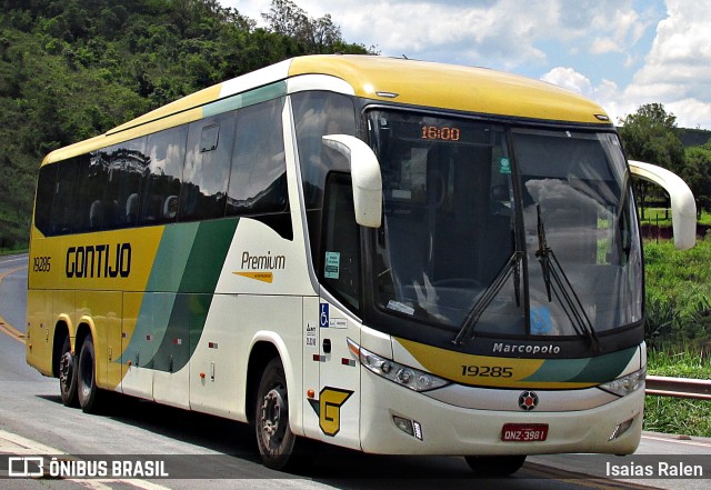 Empresa Gontijo de Transportes 19285 na cidade de Santos Dumont, Minas Gerais, Brasil, por Isaias Ralen. ID da foto: 11061153.