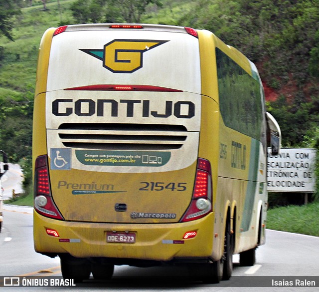 Empresa Gontijo de Transportes 21545 na cidade de Santos Dumont, Minas Gerais, Brasil, por Isaias Ralen. ID da foto: 11061166.