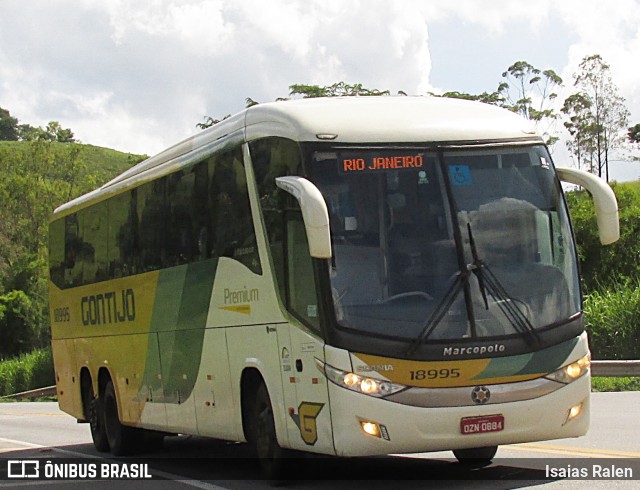 Empresa Gontijo de Transportes 18995 na cidade de Santos Dumont, Minas Gerais, Brasil, por Isaias Ralen. ID da foto: 11061140.