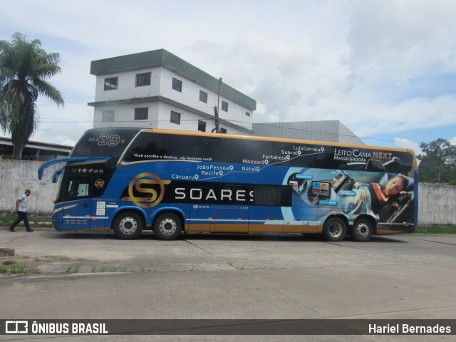 Soares Turismo e Fretamento 3520 na cidade de Recife, Pernambuco, Brasil, por Hariel Bernades. ID da foto: 11061482.