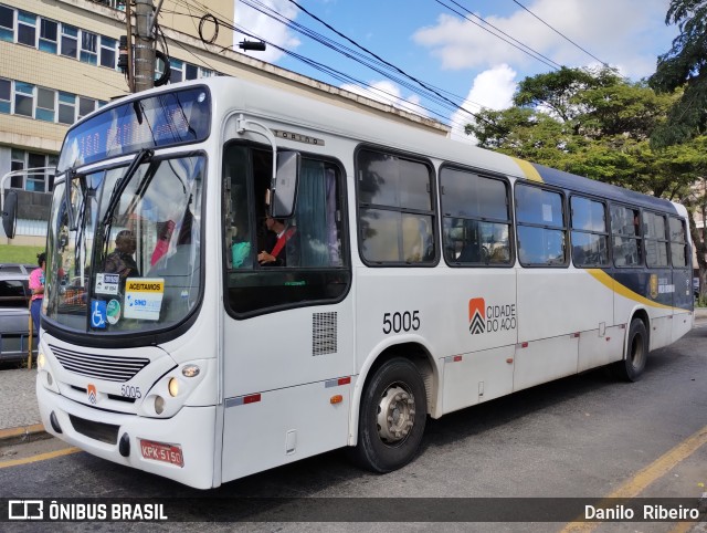 Viação Cidade do Aço 5005 na cidade de Volta Redonda, Rio de Janeiro, Brasil, por Danilo  Ribeiro. ID da foto: 11064039.