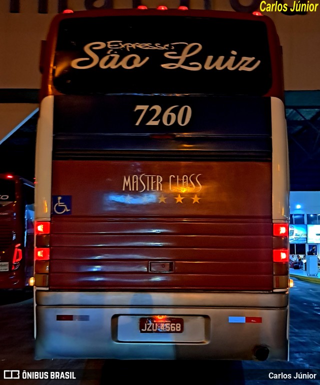 Expresso São Luiz 7260 na cidade de Goiânia, Goiás, Brasil, por Carlos Júnior. Número da foto: #11064753.