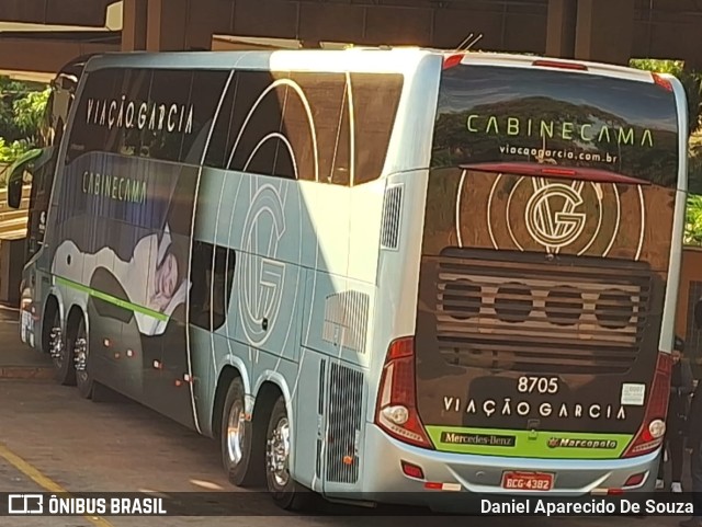 Viação Garcia 8705 na cidade de Ribeirão Preto, São Paulo, Brasil, por Daniel Aparecido De Souza. Número da foto: #11062164.