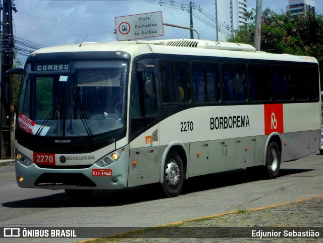 Borborema Imperial Transportes 2270 na cidade de Recife, Pernambuco, Brasil, por Edjunior Sebastião. ID da foto: 11062767.