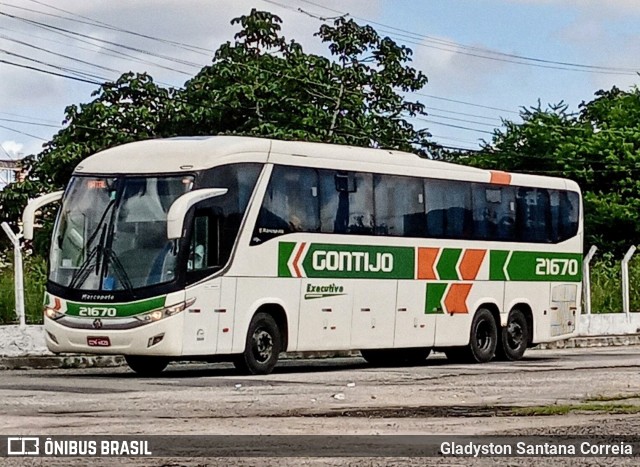 Empresa Gontijo de Transportes 21670 na cidade de Aracaju, Sergipe, Brasil, por Gladyston Santana Correia. ID da foto: 11065059.