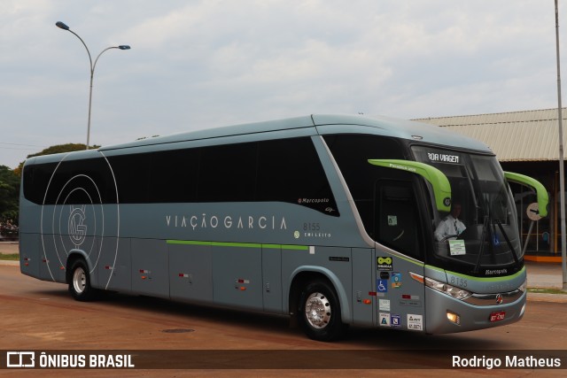 Viação Garcia 8155 na cidade de Maringá, Paraná, Brasil, por Rodrigo Matheus. Número da foto: #11066853.