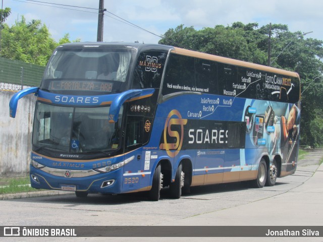 Soares Turismo e Fretamento 3520 na cidade de Recife, Pernambuco, Brasil, por Jonathan Silva. Número da foto: #11065180.
