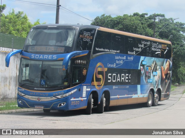 Soares Turismo e Fretamento 3520 na cidade de Recife, Pernambuco, Brasil, por Jonathan Silva. ID da foto: 11065180.