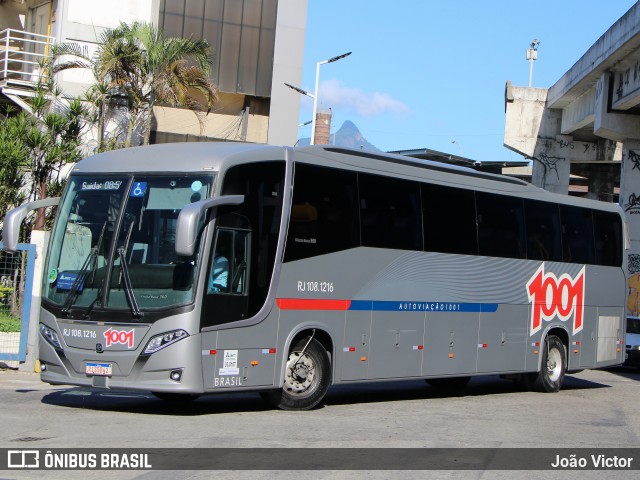 Auto Viação 1001 RJ 108.1216 na cidade de Rio de Janeiro, Rio de Janeiro, Brasil, por João Victor. ID da foto: 11067271.