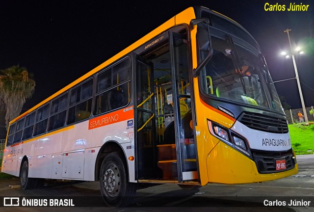 Viação Araguarina 3173 na cidade de Goiânia, Goiás, Brasil, por Carlos Júnior. ID da foto: 11070421.