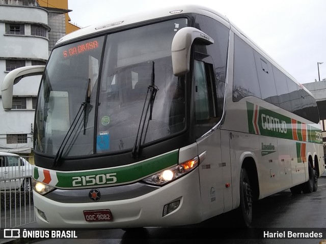 Empresa Gontijo de Transportes 21505 na cidade de Belo Horizonte, Minas Gerais, Brasil, por Hariel Bernades. ID da foto: 11069694.